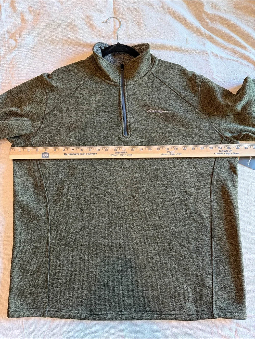 Eddie Bauer Men's Olive Green Half-Zip Fleece Pullover NWT